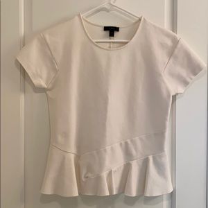 J. Crew fluted Cream Top